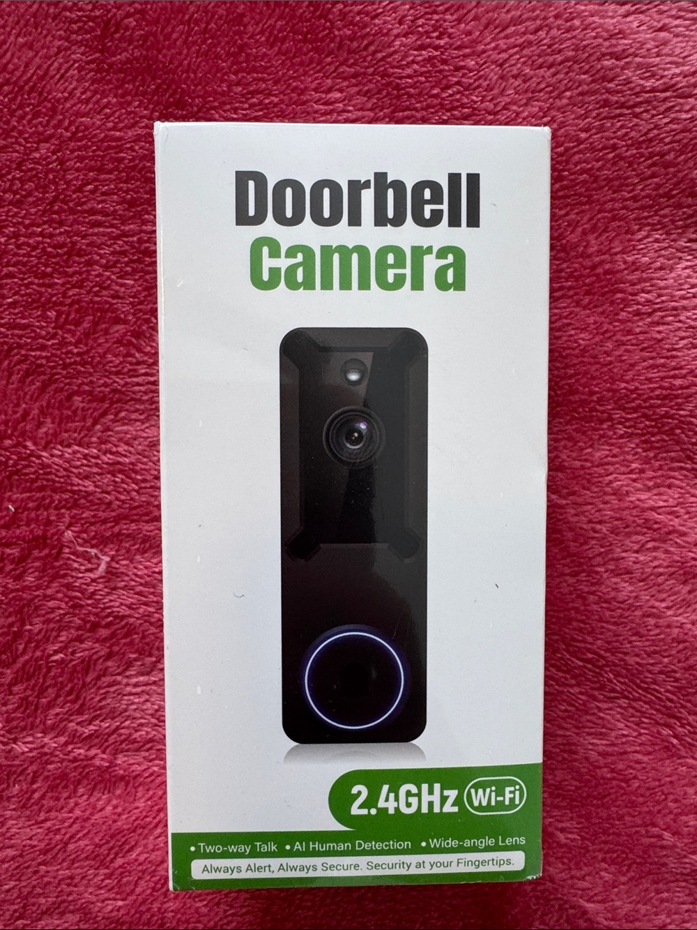 Doorbell Camera 2.4GHz Wi‑Fi Smart Video Doorbell - Black